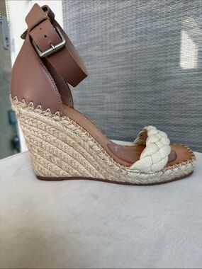 Dolce Vita Nilton Braided Espadrille Wedge Sandals - Cafe/Ivory - Size 8